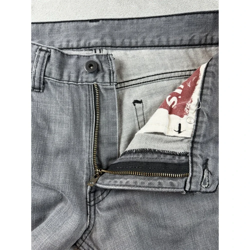 Levis 511 Jeans Mens 34x34 Gray Slim‎ Straight Med Wash (32x30 Altered/Hemmed)